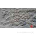 White marble flowers wall relief sculpture